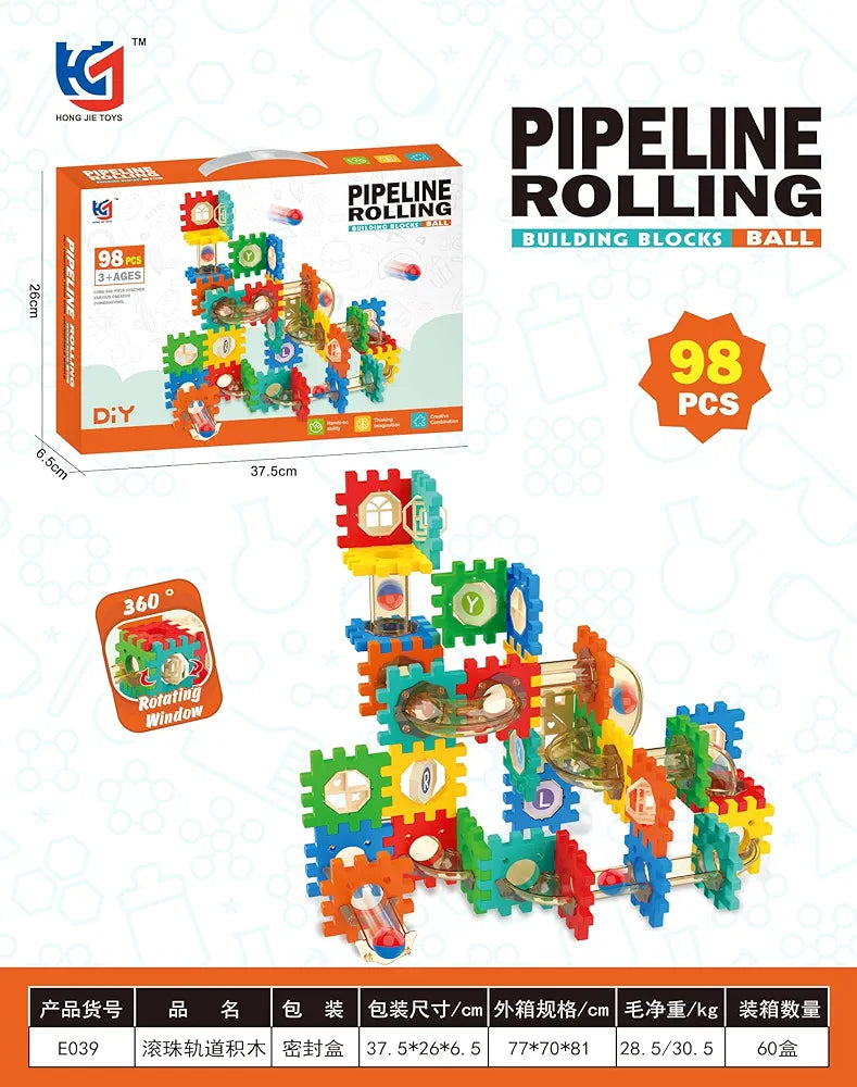 Pipeline Rolling Ball Building Blocks – 98 Pcs DIY Creative Set