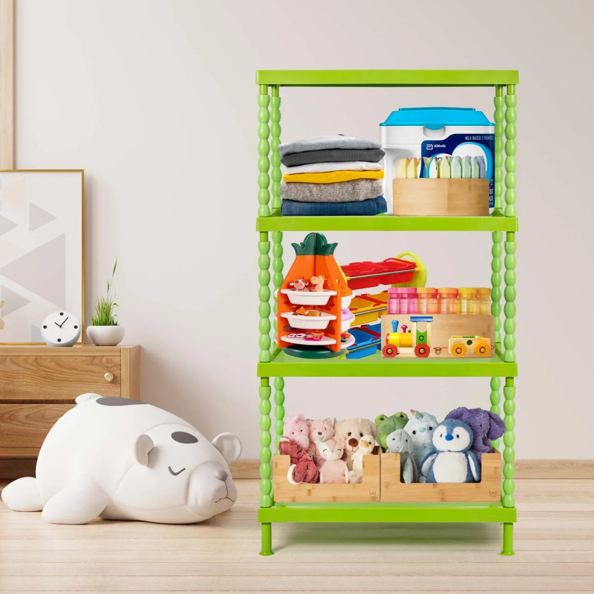 Toddlers Foldable Wardrobe – Green | Durable, Compact & Easy Storage