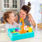 Electric Dishwasher Kitchen Sink Toy Set with Running Water