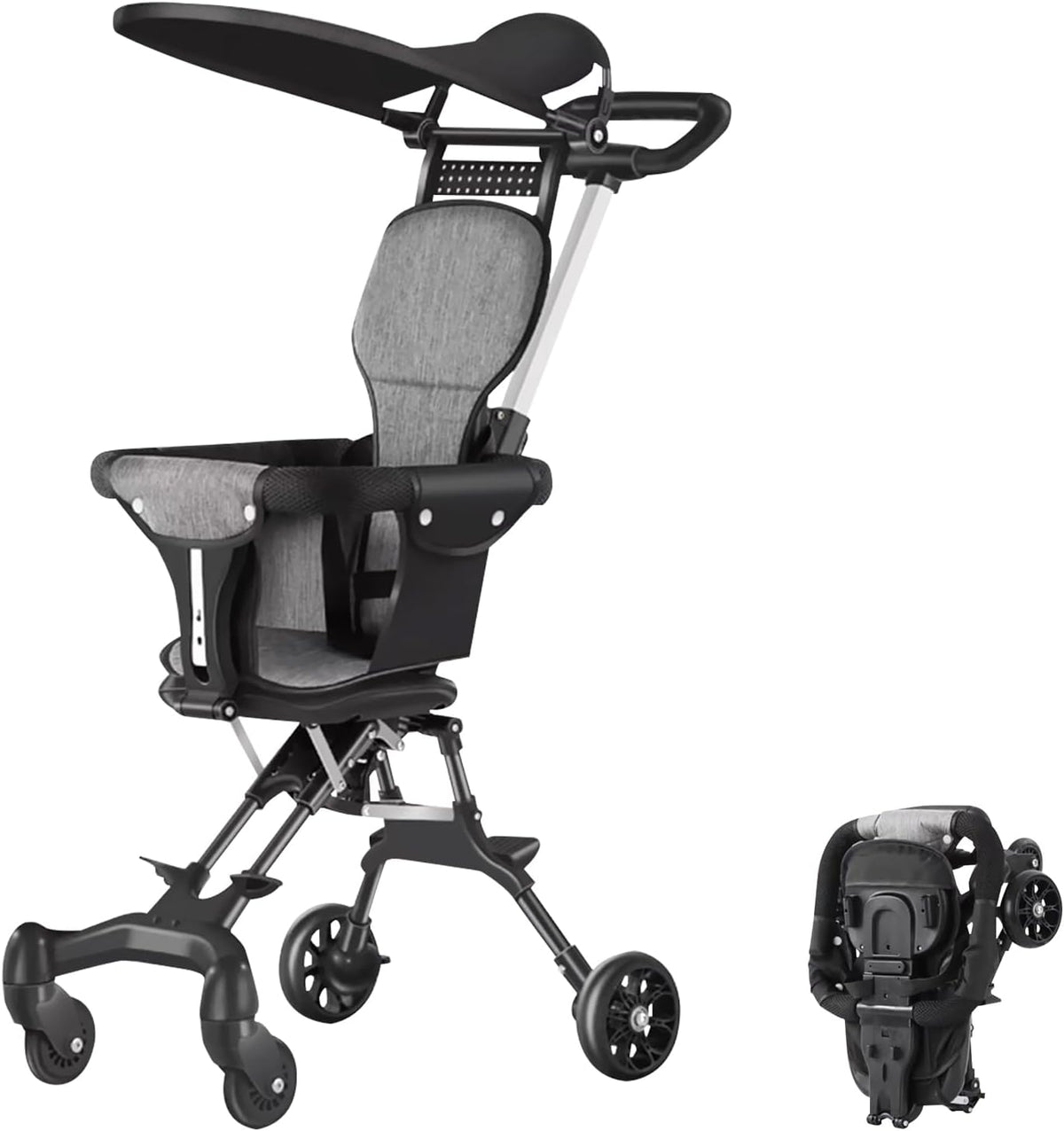 Two-Way Push Compact Baby Stroller – Lightweight & Anti-Rollover Design