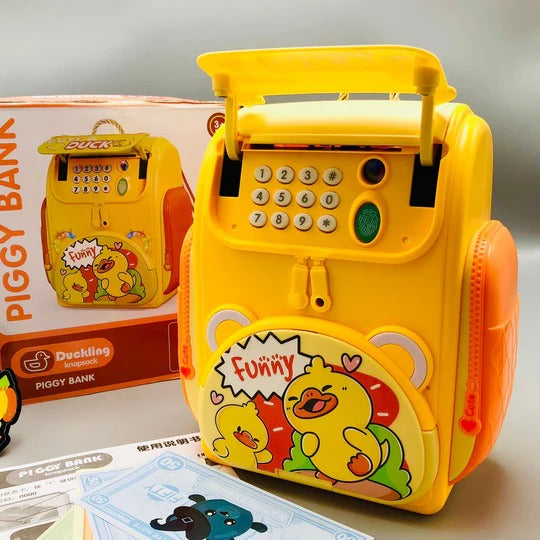 Duck School Bag Shaped Money Box | Cute & Fun Coin Bank for Kids