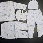 5 Pcs Lucky Star Luxury Baby Dress Set – Imported New Born Baby (Pink Colour)