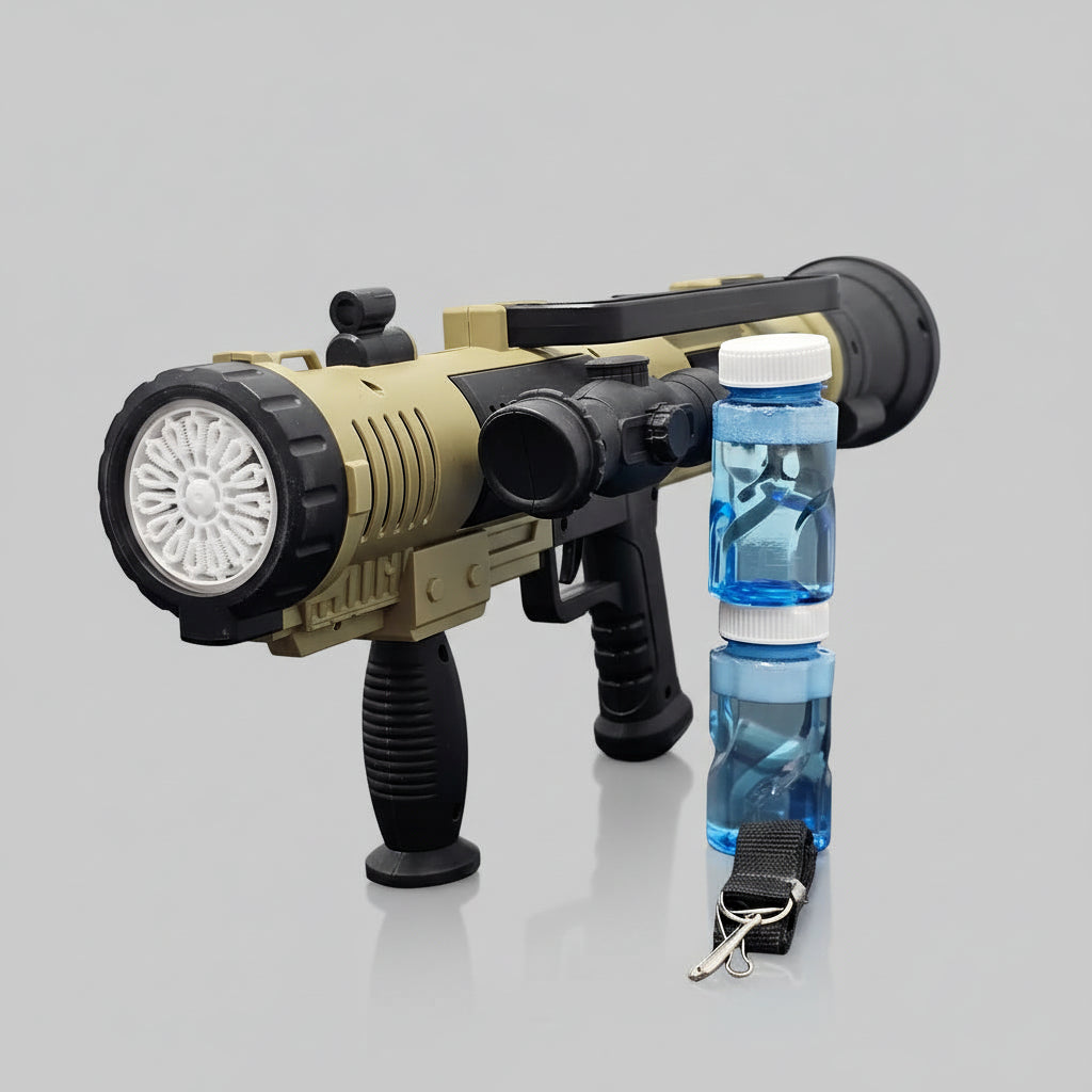 Electric Rocket Bubble Gun – Full-Automatic Bubble Blaster with Lights & Music