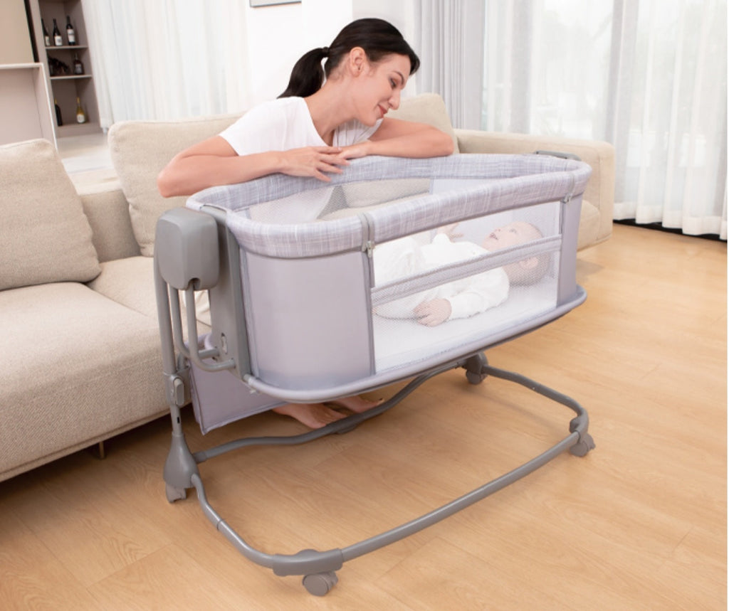 Deluxe 3-in-1 Baby Bassinet – Smart Electric Cradle & Bedside Sleeper