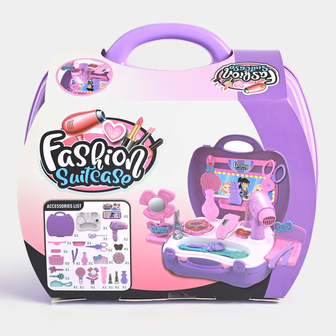 Fashion Suitcase Makeup Box for Girls | Beauty Play Set with Accessories