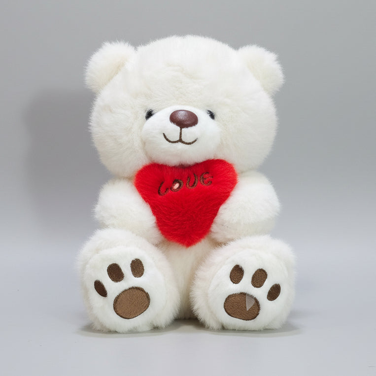 Premium Love Heart Bear – White Colour – 30cm Plush Toy