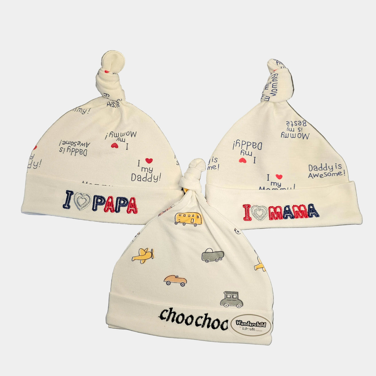 Pack of 3 Baby Caps – Soft Blended Stuff