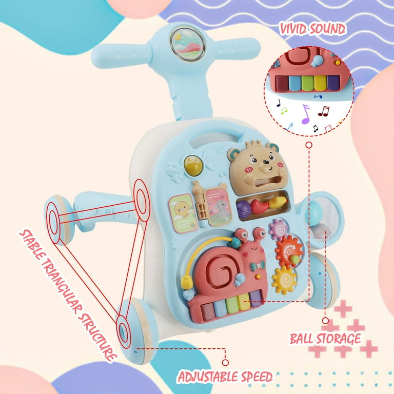 3-in-1 Baby Activity Walker with Music & Lights