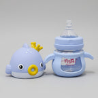 Baby Glass Feeder Blue 60ml – Safe, Compact & Easy to Use