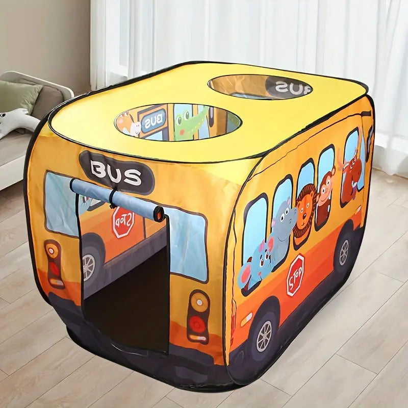 Bus Shape Kids Tent – Foldable Playhouse for Fun & Travel