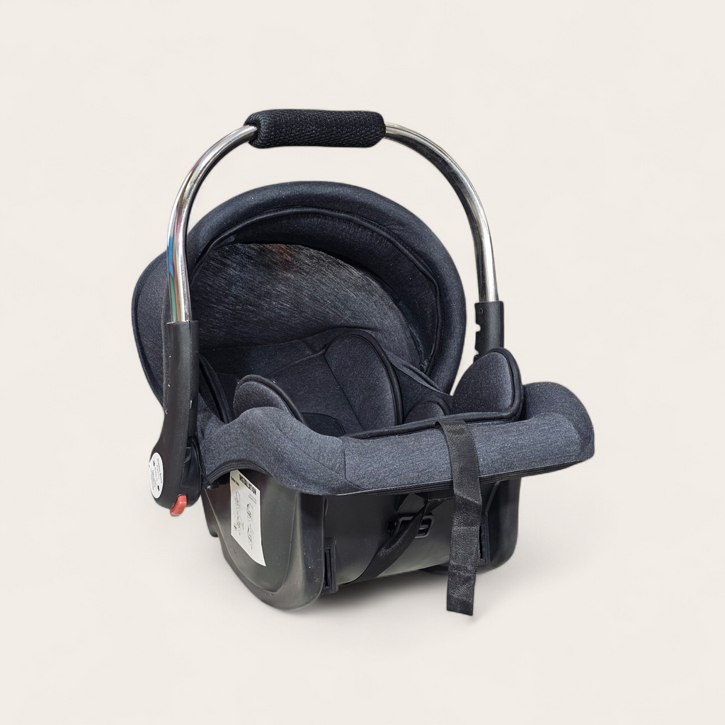 Baby Carry Cot with Soft Mattress – Steel Handle, Canopy & Safety Belt