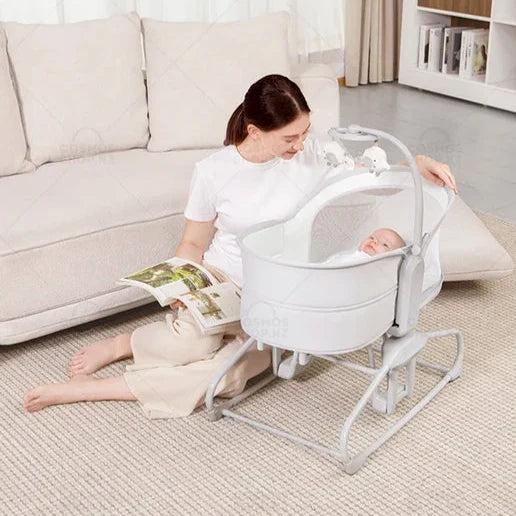 Mastela 4-in-1 Deluxe Multi-Functional Bassinet Swing – White Colour