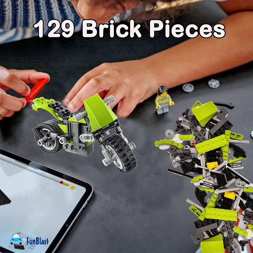 Architect Bricks Toy Set – Highway Cruiser 3-in-1 Building Kit (129+ Pcs)