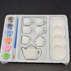 Painted Tea Set – Design Your Own Style | 18-Piece Creative Play Set