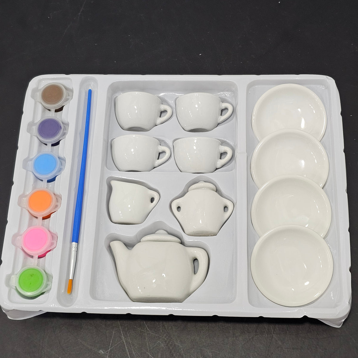 Painted Tea Set – Design Your Own Style | 18-Piece Creative Play Set