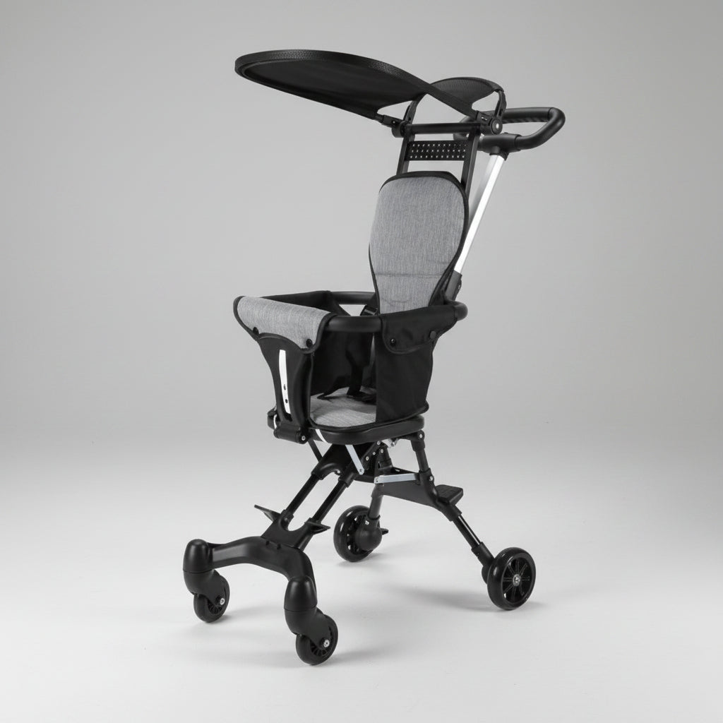 Two-Way Push Compact Baby Stroller – Lightweight & Anti-Rollover Design