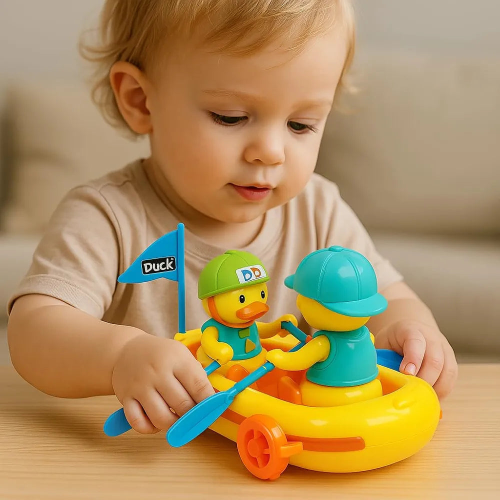 Bump & Go Duck Boat Toy with Music & Lights