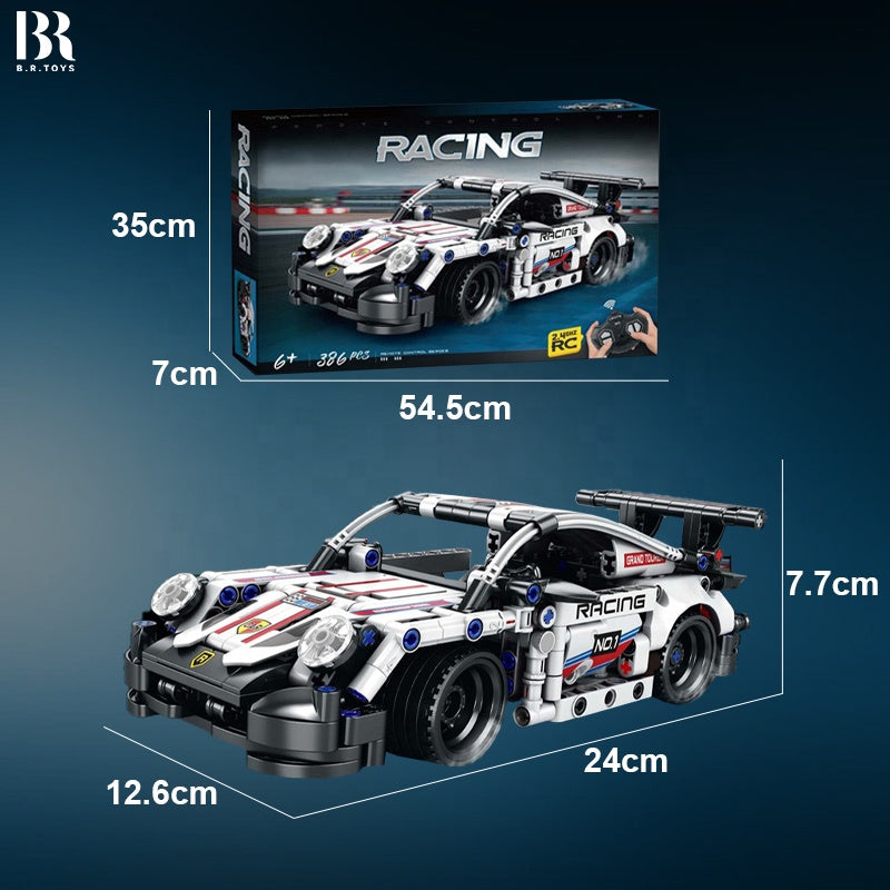 Remote Control Sports Car Building Block Set – 2.4 GHz, 386 Pieces