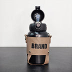 Hot & Cold Water Bottle 600ml – Leather Strap & Cover