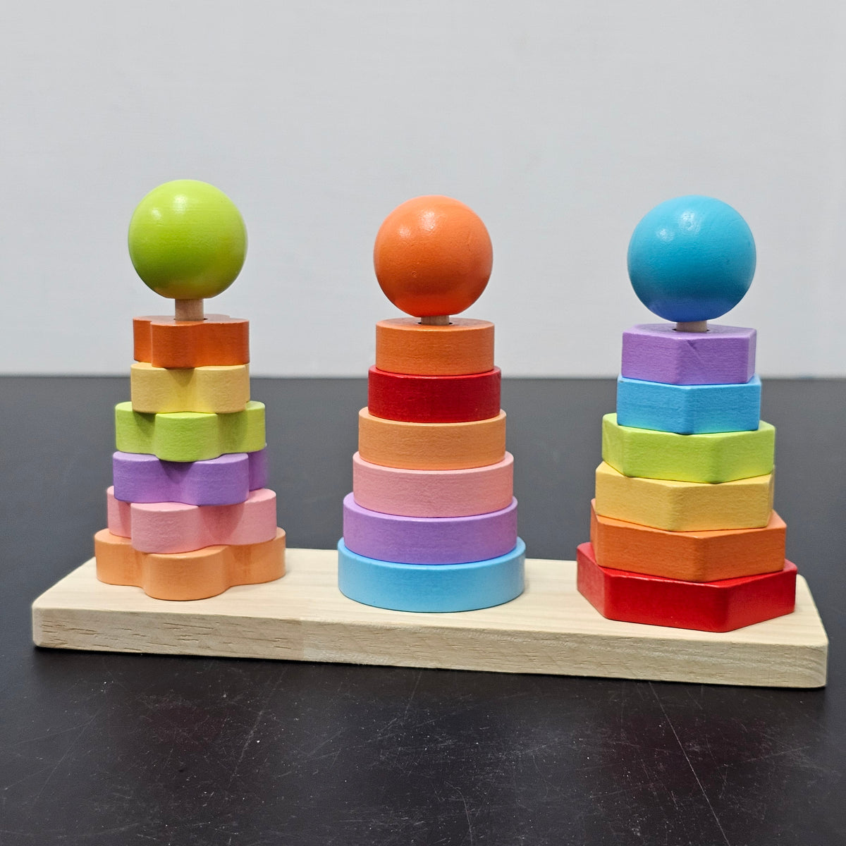 Wooden Shape Shelves Column – Montessori Activity Toy for Kids