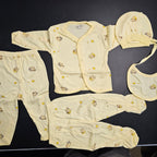 5 Pcs Lucky Star Luxury Baby Dress Set – Imported New Born Baby (Pink Colour)