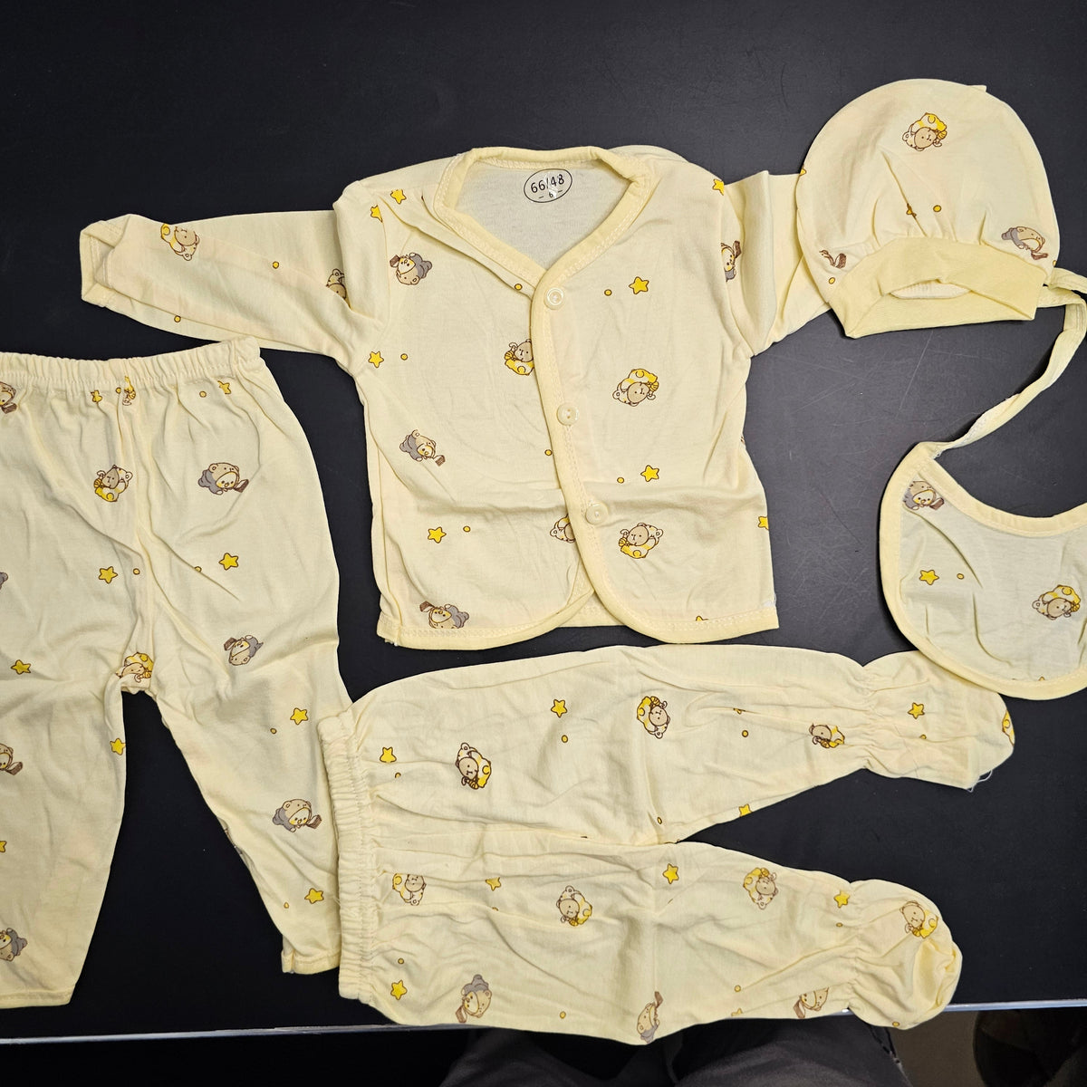 5 Pcs Lucky Star Luxury Baby Dress Set – Imported New Born Baby (Pink Colour)