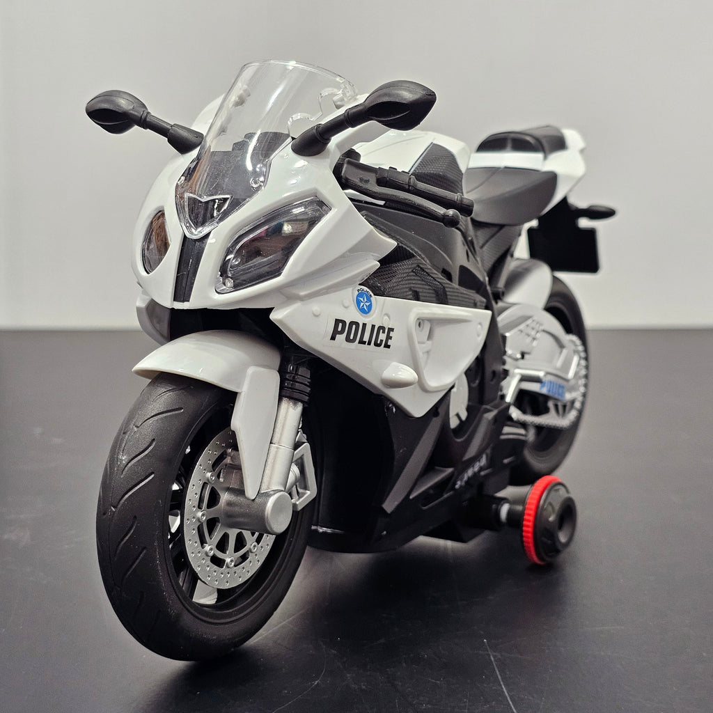 Police Moto 1:20 Remote Control Motorcycle – 360° Rotation with Light & Sound