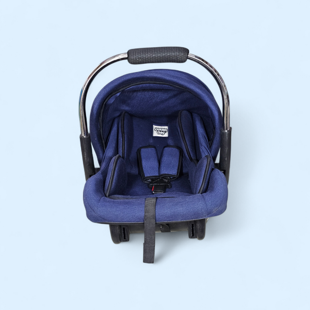 Baby Carry Cot with Soft Mattress – Steel Handle, Canopy & Safety Belt