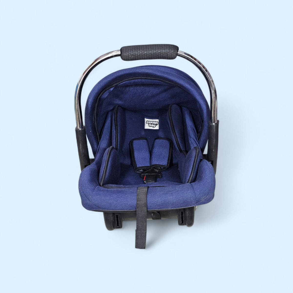 Baby Carry Cot with Soft Mattress – Steel Handle, Canopy & Safety Belt