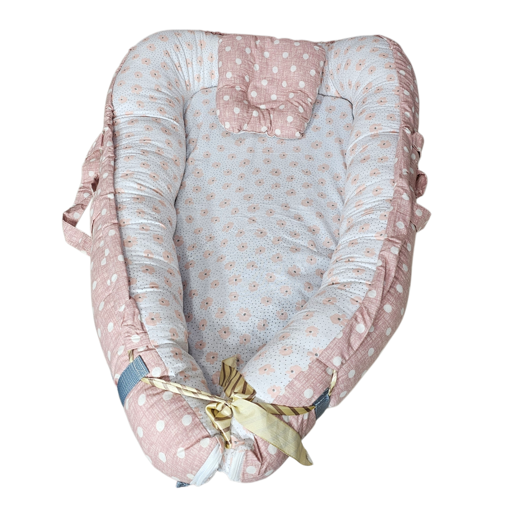 Baby Bedset with Rattles & Head Cushion – Cotton Fabric | Comfortable & Safe