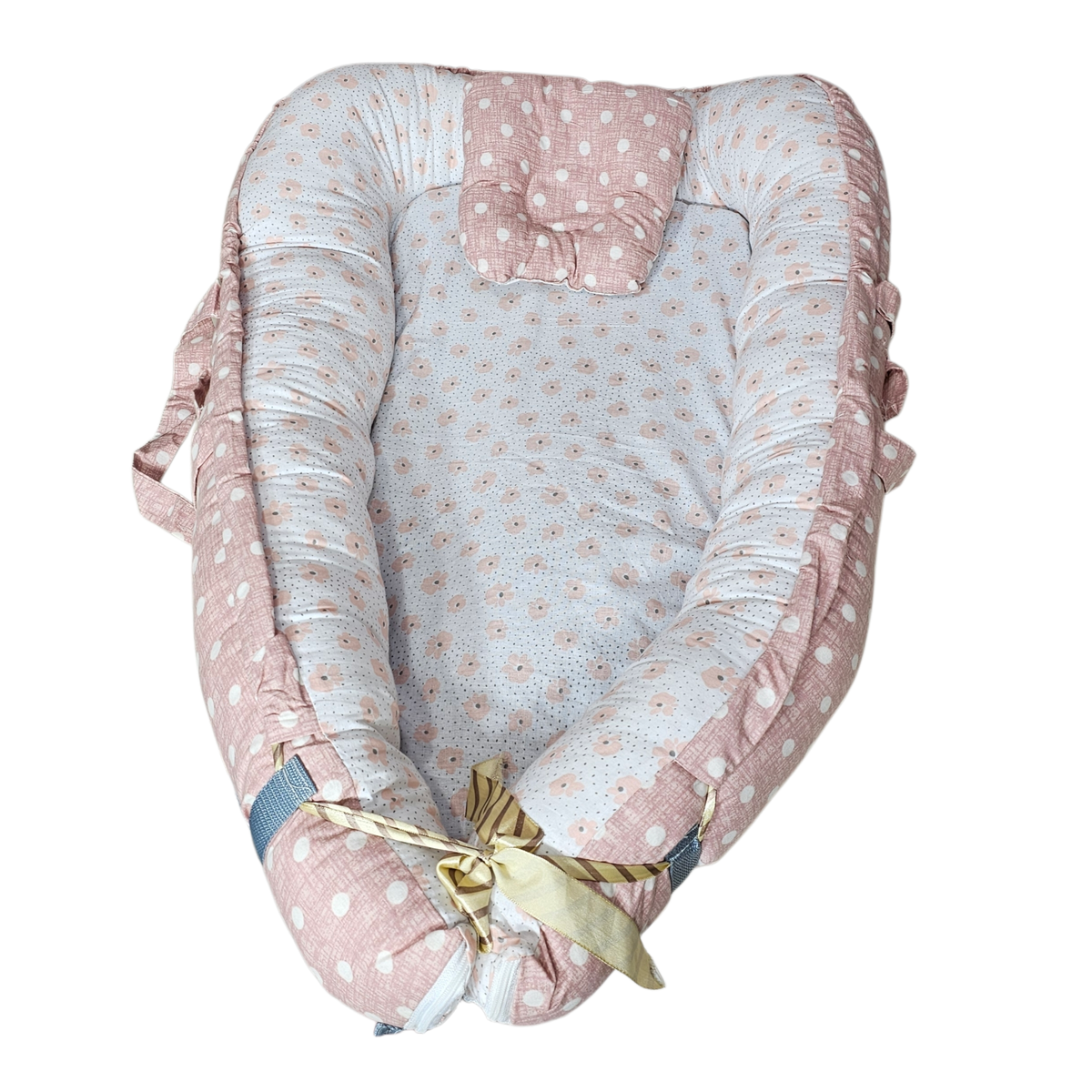 Baby Bedset with Rattles & Head Cushion – Cotton Fabric | Comfortable & Safe