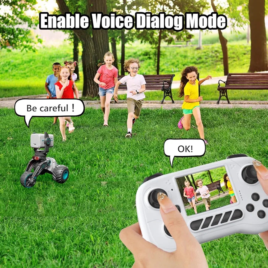 Stunt Car with Voice Control, Photo & Video Function – Dual Mode 360° Rotating Car with Lights & Big Tires