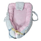 Baby Bedset with Rattles & Head Cushion – Cotton Fabric | Comfortable & Safe