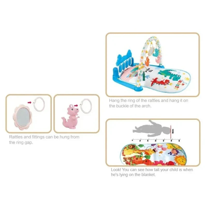 Word Dream 3-in-1 Piano Fitness Rack Play Gym for Babies