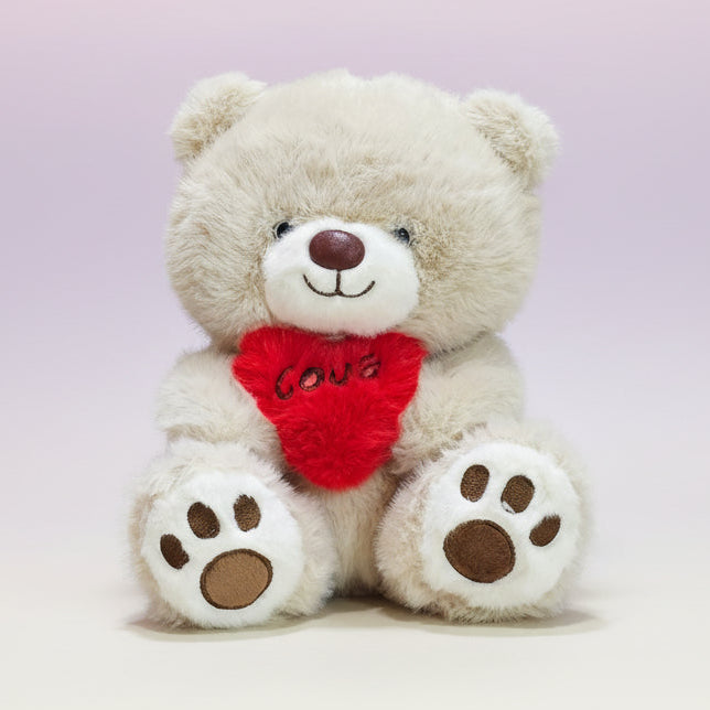 Premium Love Heart Bear – Light Brown Colour – 30cm Plush Toy
