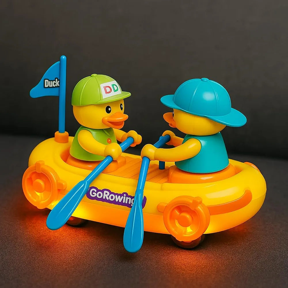 Bump & Go Duck Boat Toy with Music & Lights