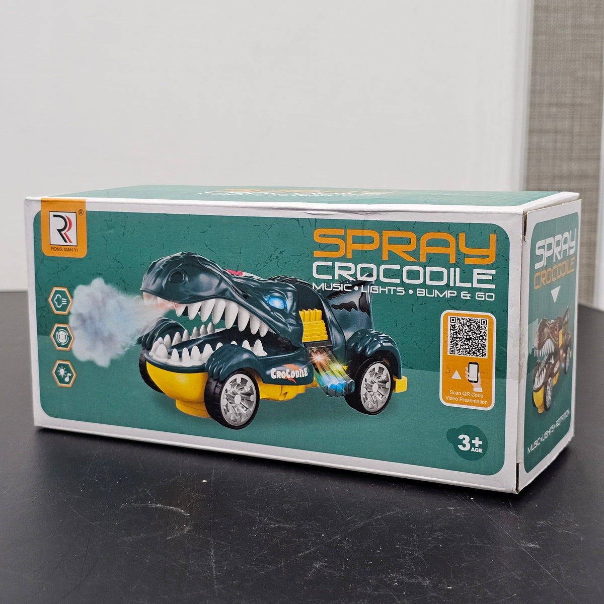 Spray Crocodile Toy – Music, Lights & Bump-and-Go Fun