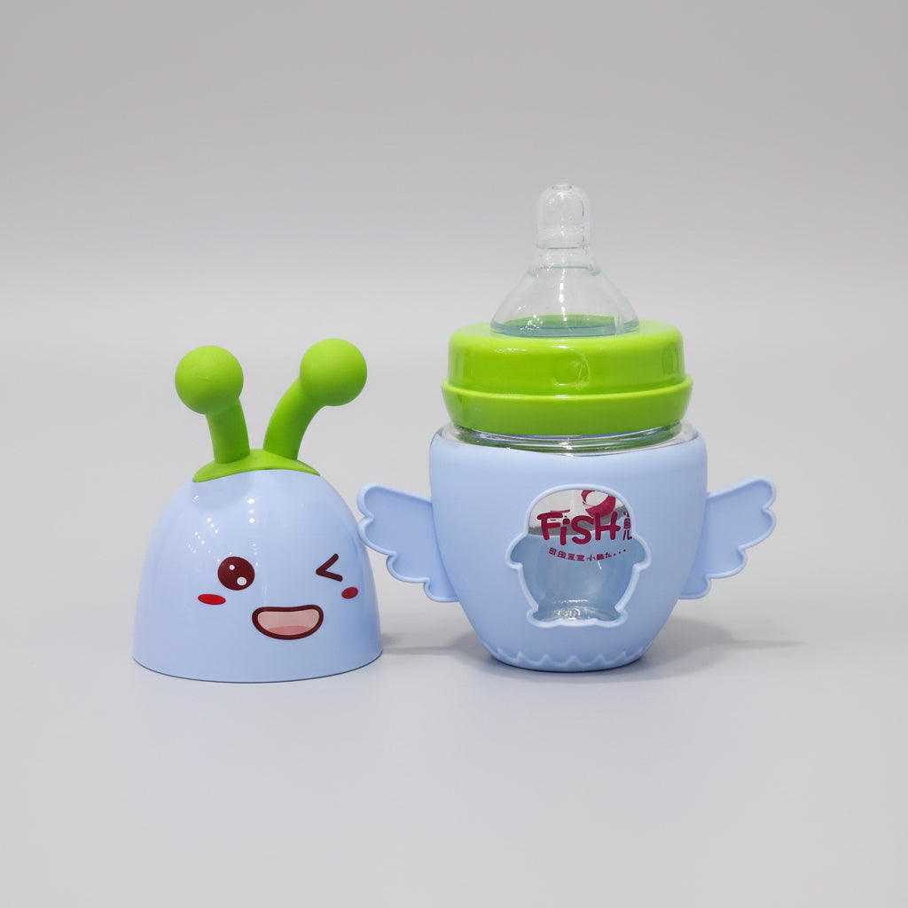 Baby Glass Feeder Blue 60ml – Safe, Compact & Easy to Use