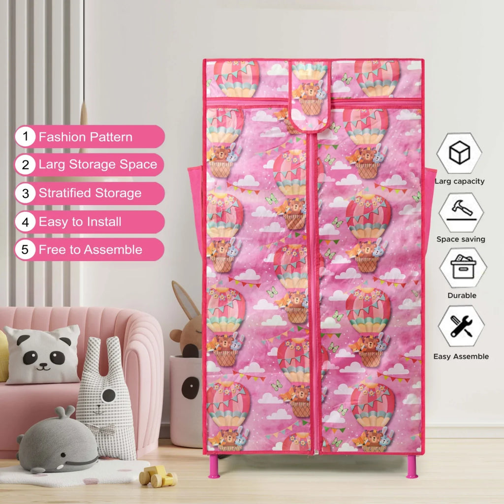 Toddlers Foldable Wardrobe – Pink | Cute, Compact & Durable Storage