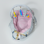 Baby Bedset with Rattles & Head Cushion – Cotton Fabric | Comfortable & Safe
