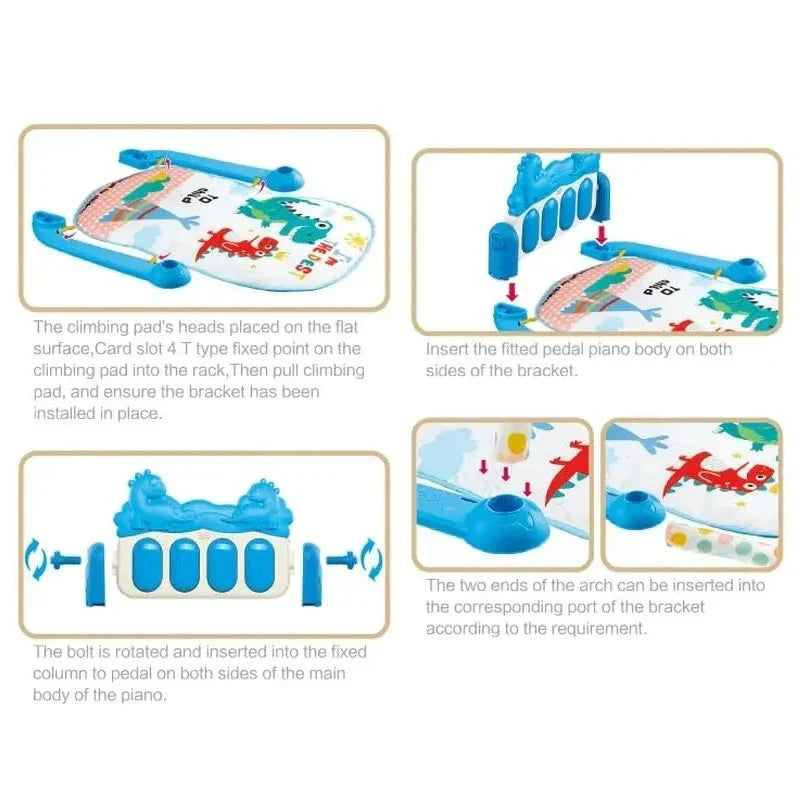 Word Dream 3-in-1 Piano Fitness Rack Play Gym for Babies