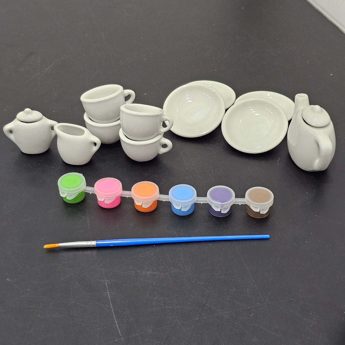 Painted Tea Set – Design Your Own Style | 18-Piece Creative Play Set