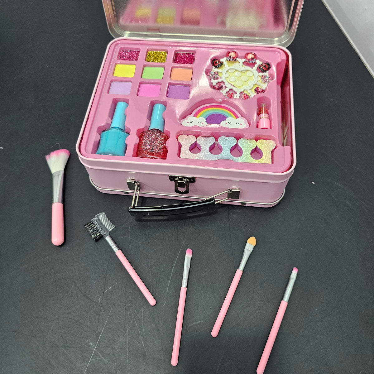 Fashion Makeup Kit with Iron Box – Stylish Beauty Set for Kids
