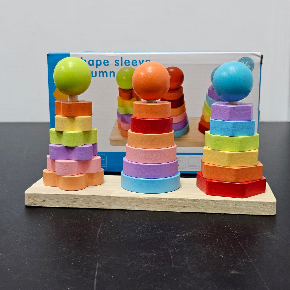 Wooden Shape Shelves Column – Montessori Activity Toy for Kids
