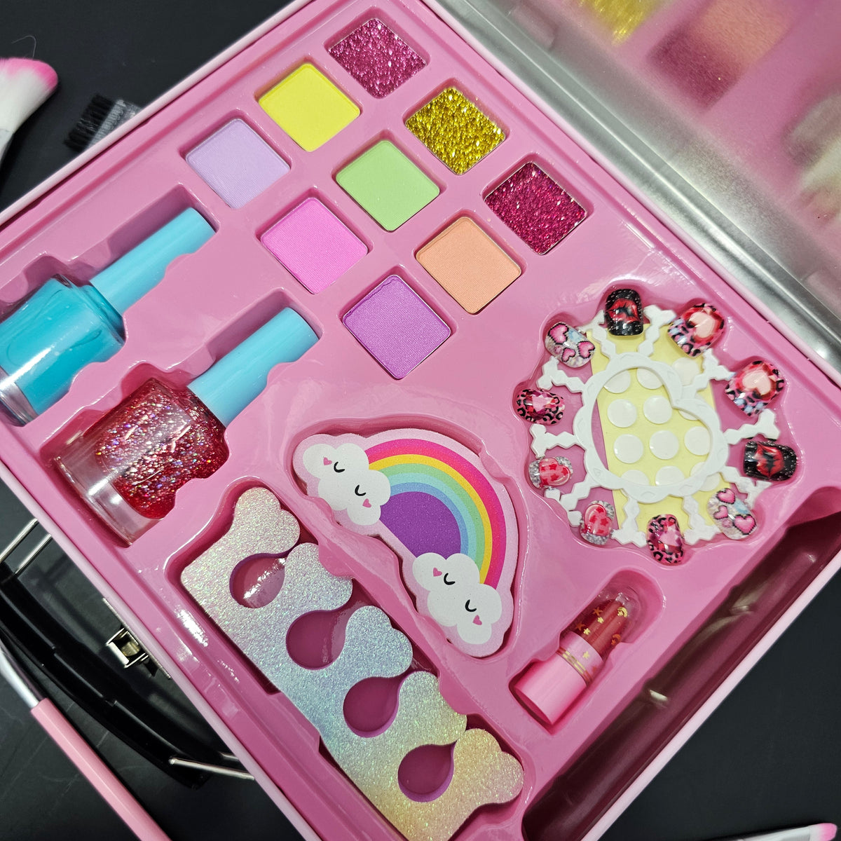 Fashion Makeup Kit with Iron Box – Stylish Beauty Set for Kids