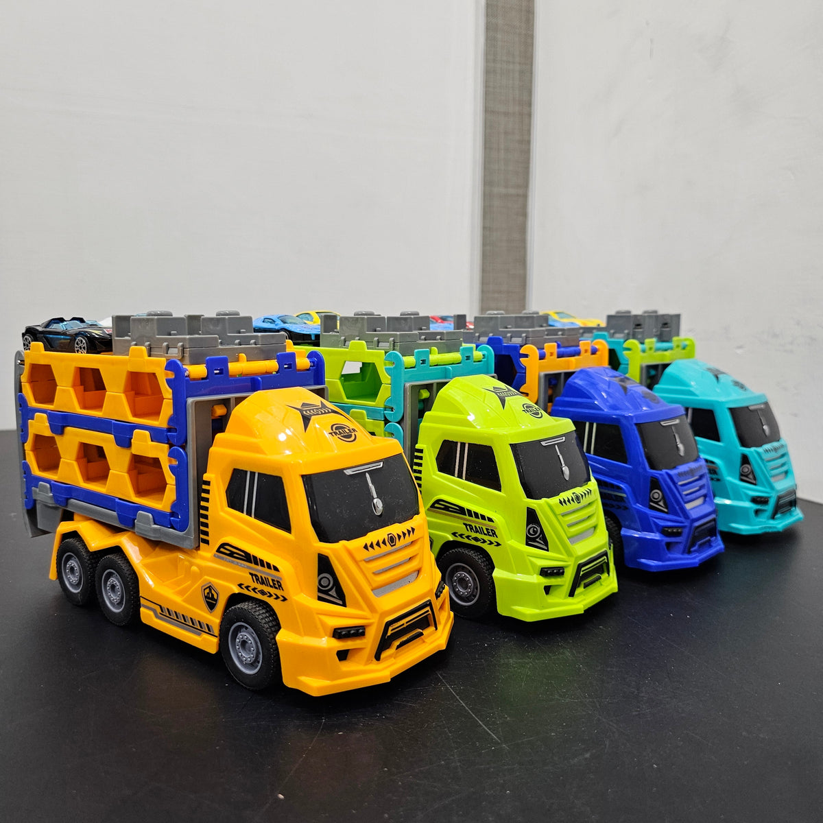 Track Truck with 2 Cars – Racing Transporter Playset