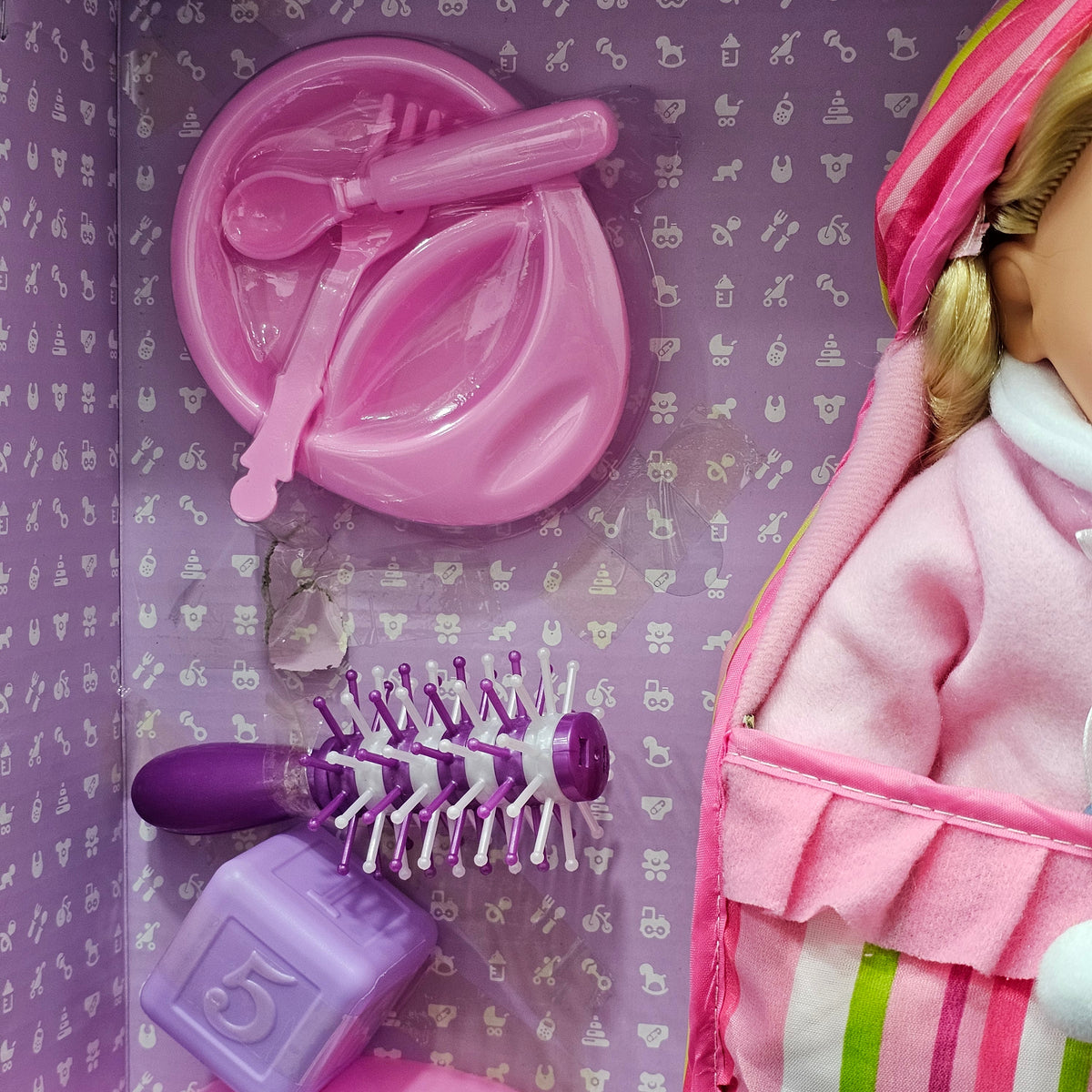 Baby Doll – with Accessories | Hair Comb, Potty Trainer, Blocks, Feeder, Hair Dryer & More