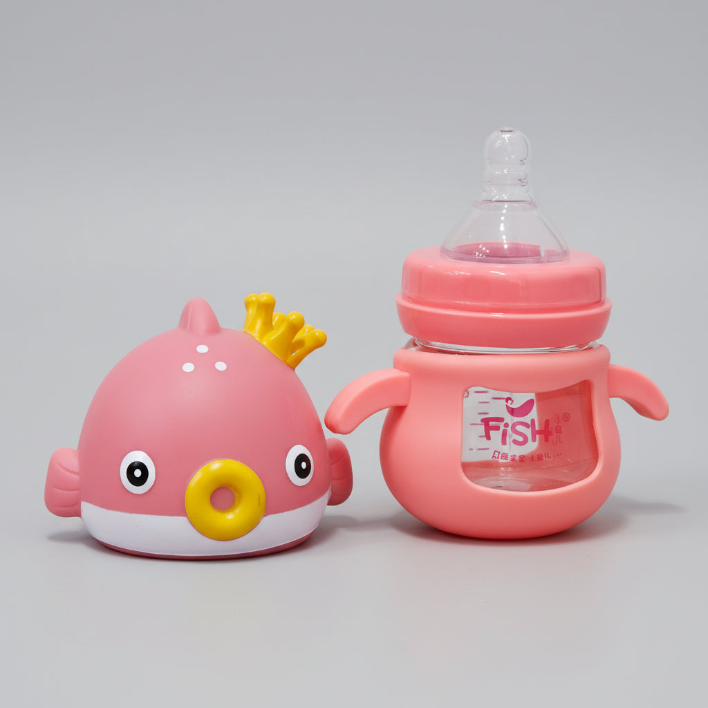 Baby Glass Feeder Pink 60ml – Safe, Compact & Easy Feeding