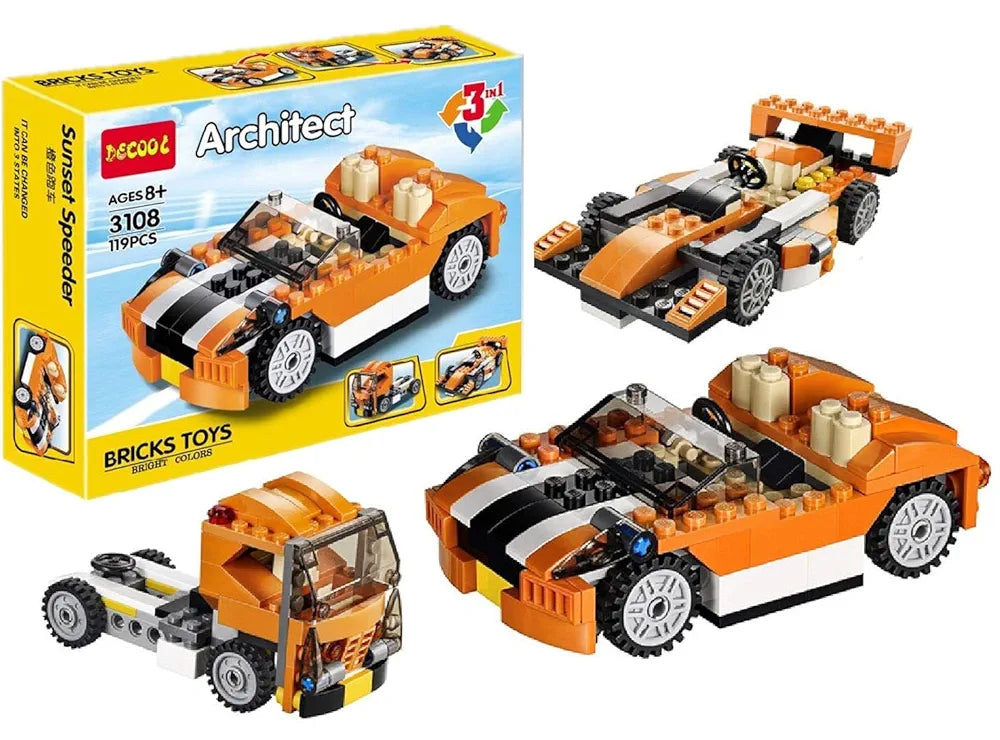 Architect Bricks Toy Set – 3-in-1 Building Models (119+ Pcs)