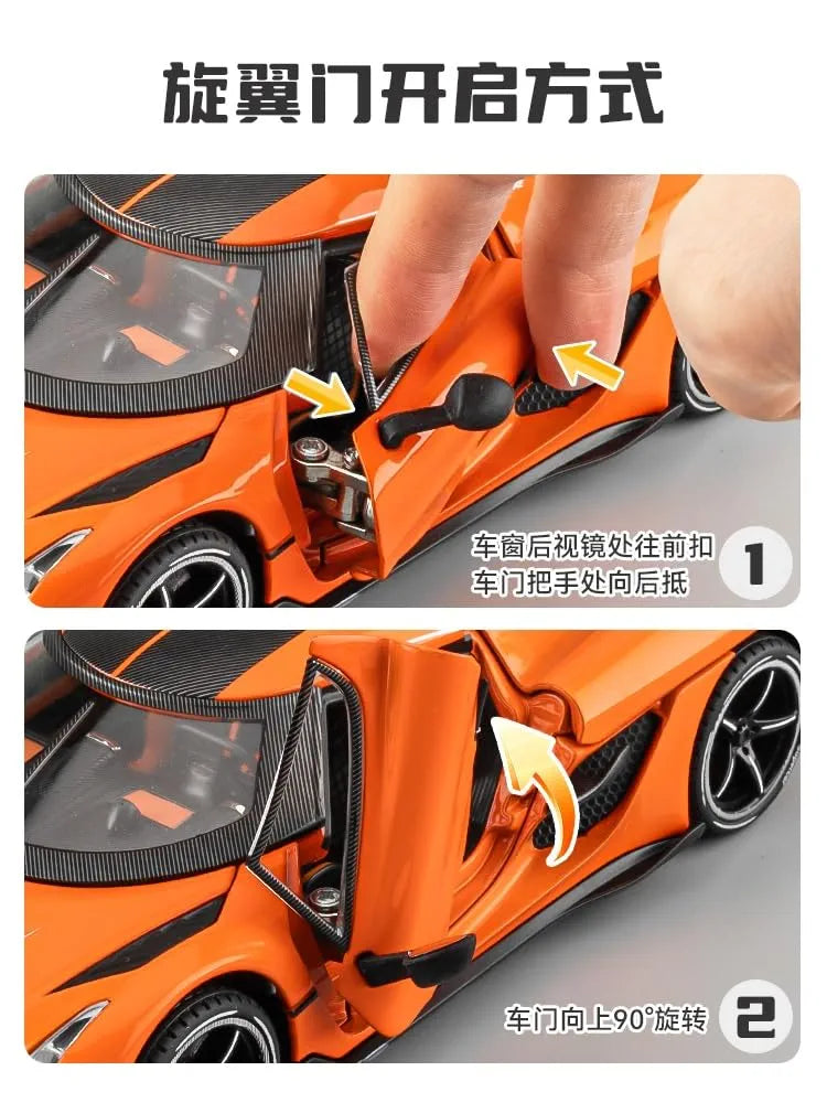 Koenigsegg Jesko 1:24 Scale Die-Cast Model Car – Pull-Back, Sound, Light & Atomization Function